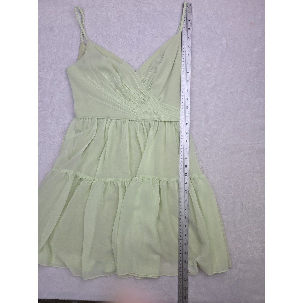 Mac Duggal Chiffon Braided Strap Tiered Formal Mini Dress Mint Green Size 2 NWT‎ - Picture 13 of 14